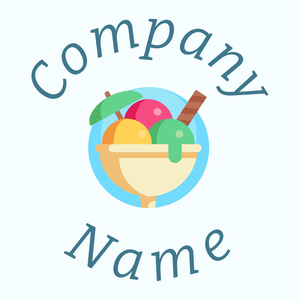 Ice cream logo on a Azure background - Essen & Trinken