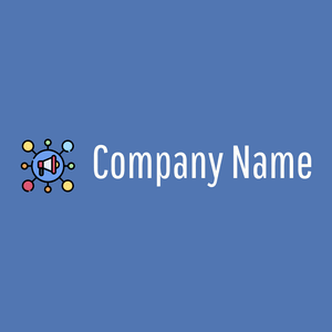 Social marketing logo on a Steel Blue background - Negócios & Consultoria