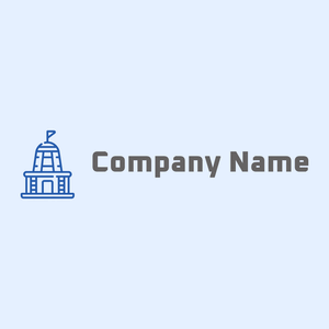 Temple logo on a Alice Blue background - Abstrait