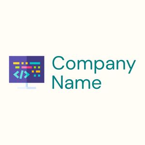 Computer Coding logo on a Floral White background - Entreprise & Consultant