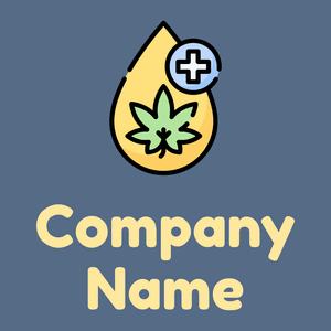Oil logo on a Kashmir Blue background - Medisch & Farmaceutisch