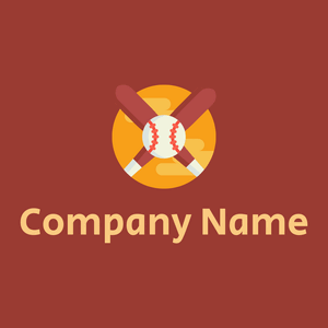 Dark Tangerine Baseball on a Thunderbird background - Sport