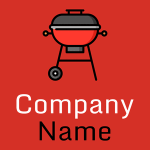 Barbeque logo on a Persian Red background - Food & Drink