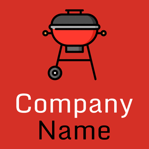 Barbeque logo on a Persian Red background - Alimentos & Bebidas