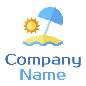 Sun umbrella logo on a White background - Travel & Hotel