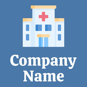 Hospital logo on a Steel Blue background - Domaine de l'architechture