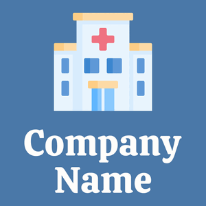 Hospital logo on a Steel Blue background - Arquitetura
