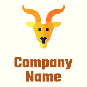 Capricorn face logo on a pale background - Abstrato