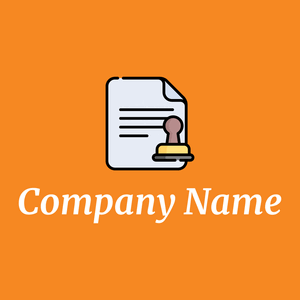 Notary logo on a Carrot Orange background - Entreprise & Consultant