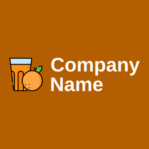 Orange juice logo on a Tenne (Tawny) background - Alimentos & Bebidas