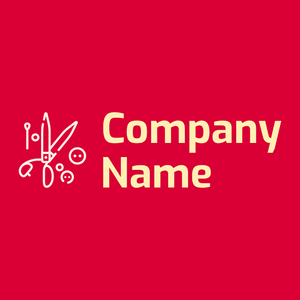 Tailoring logo on a Venetian Red background - Moda & Belleza