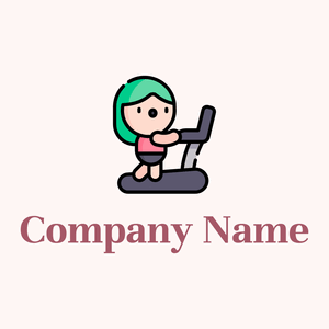 Treadmill machine logo on a beige background - Medical & Farmacia