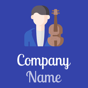 Musician logo on a Blue background - Unterhaltung & Kunst