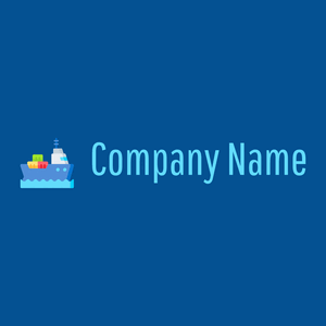 Ship logo on a Dark Cerulean background - Abstract
