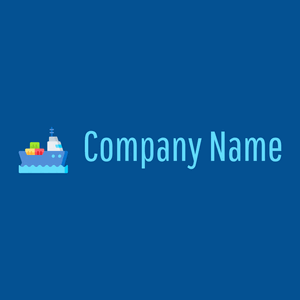 Ship logo on a Dark Cerulean background - Abstrato