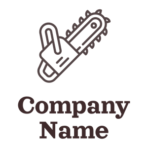 minimalist Chainsaw logo on a White background - Bau & Werkzeuge