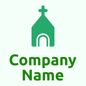 Church on a Mint Cream background - Religious