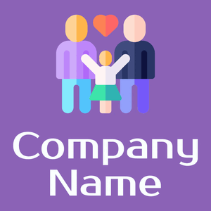 Family on a Deep Lilac background - Abstract