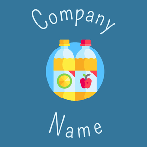 Juice logo on a Lochmara background - Comida & Bebida