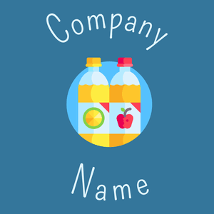 Juice logo on a Lochmara background - Cibo & Bevande