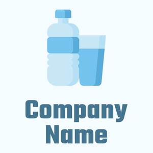 Pale Cornflower Blue Water bottle on a Alice Blue background - Alimentos & Bebidas