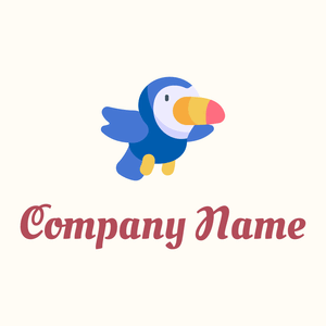 Royal Blue Toucan on a Floral White background - Animali & Cuccioli