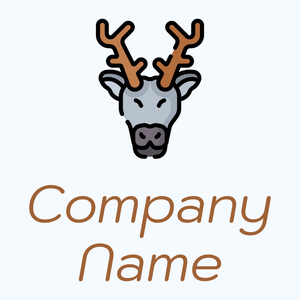 Caribou face logo on a Blue background - Animali & Cuccioli