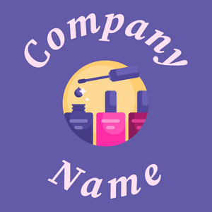 Nail polish logo on a Rich Blue background - Moda & Belleza