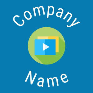 Video player logo on a Cerulean background - Arte & Entretenimiento