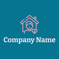 Orphan logo on a Eastern Blue background - Crianças & Cuidados