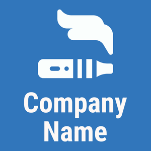 Electronic cigarette logo on a Curious Blue background - Kleinhandel