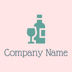 Wine bottle on a Misty Rose background - Eten & Drinken