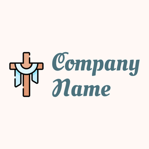 Cross logo on a Seashell background - Religious