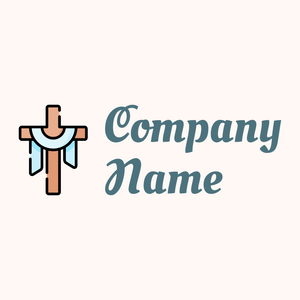 Cross logo on a Seashell background - Religion