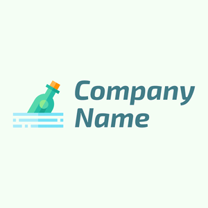 Message in a bottle logo on a Honeydew background - Comunicaciones