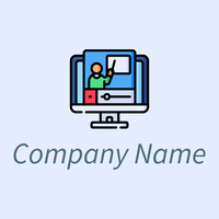 Online lesson logo on a Alice Blue background - Vendita al dettaglio