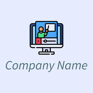 Online lesson logo on a Alice Blue background - Gemeenschap & Non-Profit