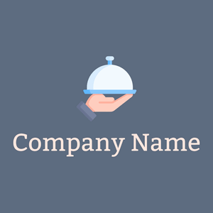 Food tray logo on a Blue Bayoux background - Essen & Trinken
