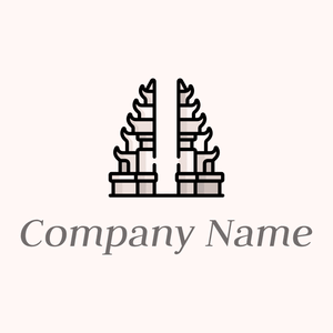 Lempuyang temple logo on a Snow background - Abstrait