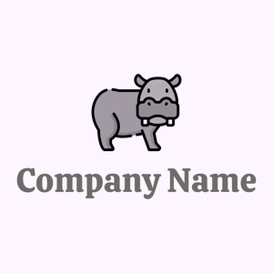 Hippo logo on a Magnolia background - Animales & Animales de compañía
