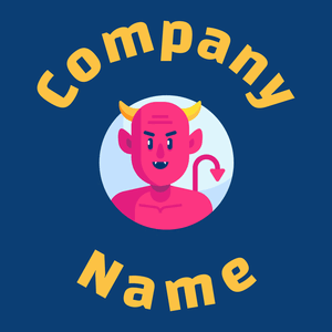 Devil logo on a Dark Cerulean background - Religione