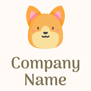 Cute Corgi logo on a Seashell background - Tiere & Haustiere