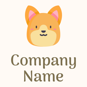 Cute Corgi logo on a Seashell background - Animali & Cuccioli