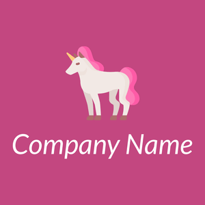 Unicorn logo on a Mulberry background - Abstrato