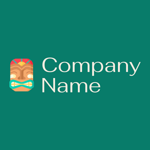 Tiki logo on a Pine Green background - Abstrait