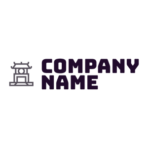 Outlined Temple of literature logo on a White background - Abstrato