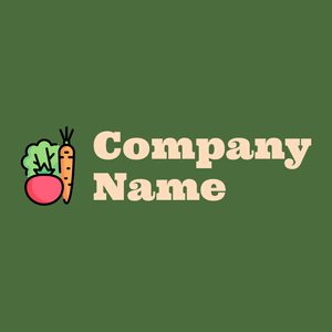 Vegetables logo on a Fern Green background - Essen & Trinken