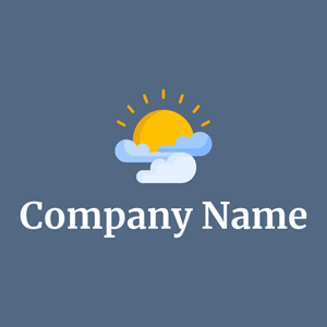 Sun logo on a Kashmir Blue background - Abstracto