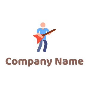 Guitar player logo on a White background - Unterhaltung & Kunst