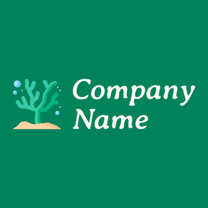 Coral logo on a Tropical Rain Forest background - Abstract